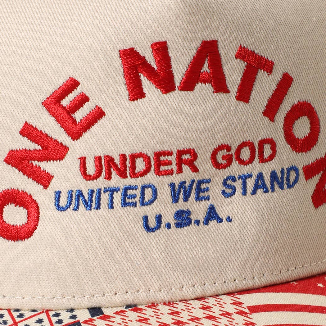 "ONE NATION UNDER GOD" Patchwork Trucker Hat