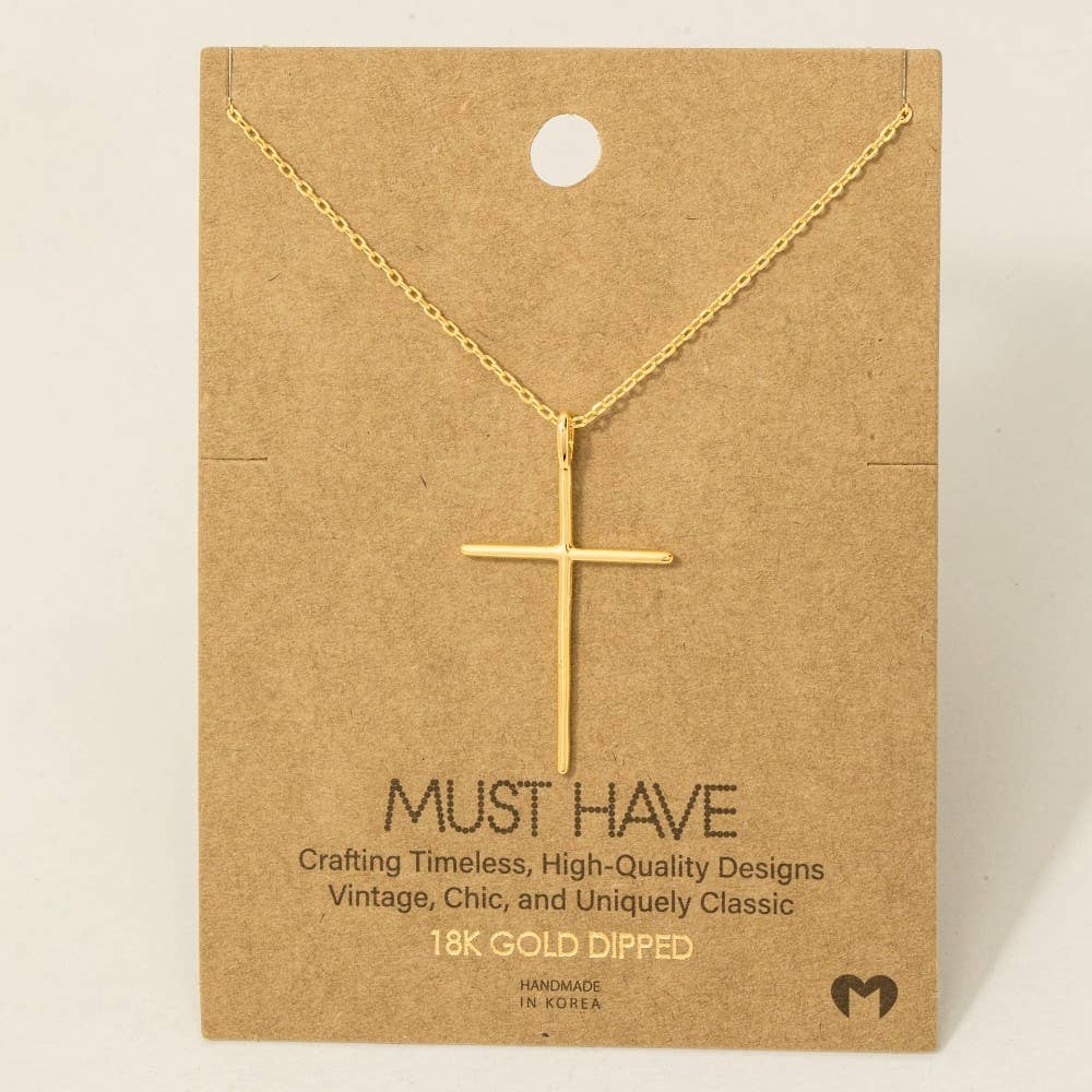 Brass Cross Necklace