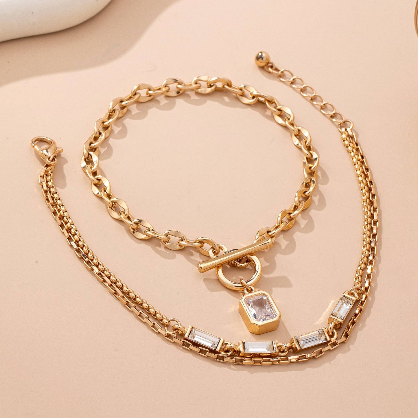 Multi Baguette Crystals & Toggle Clasp