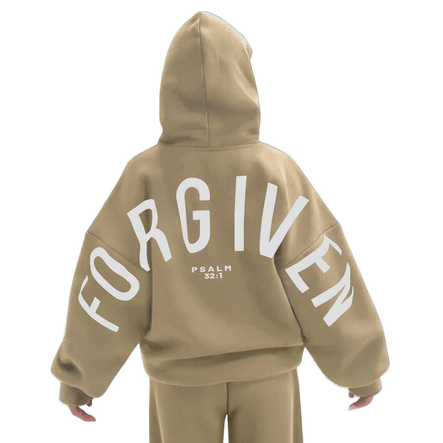 Athleisure Forgiven Letter Print Hooded Sweatshirt: Black