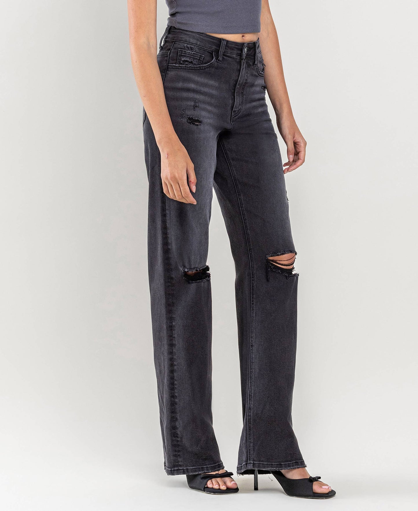 90'S Vintage Super High Rise Flare Jeas