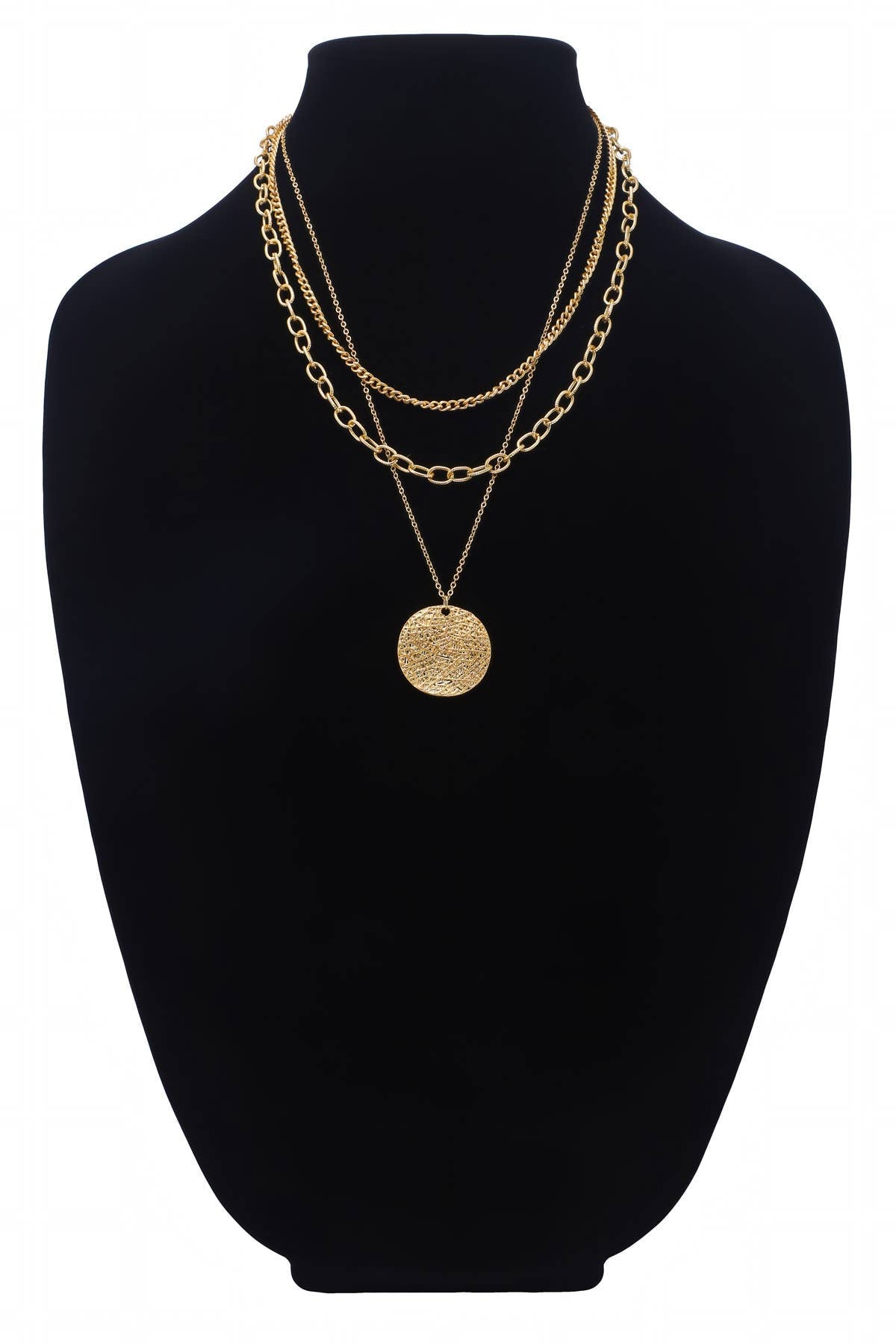 Layered Silver Pendant Necklace
