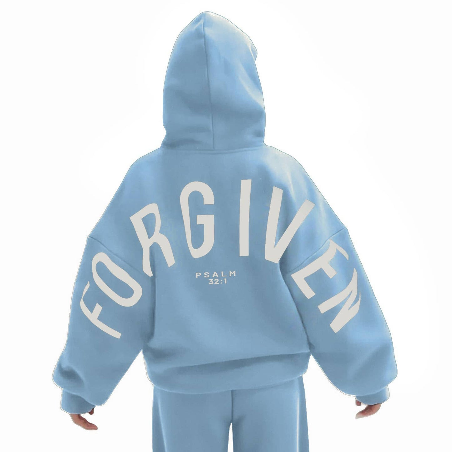 Athleisure Forgiven Letter Print Hooded Sweatshirt: Black