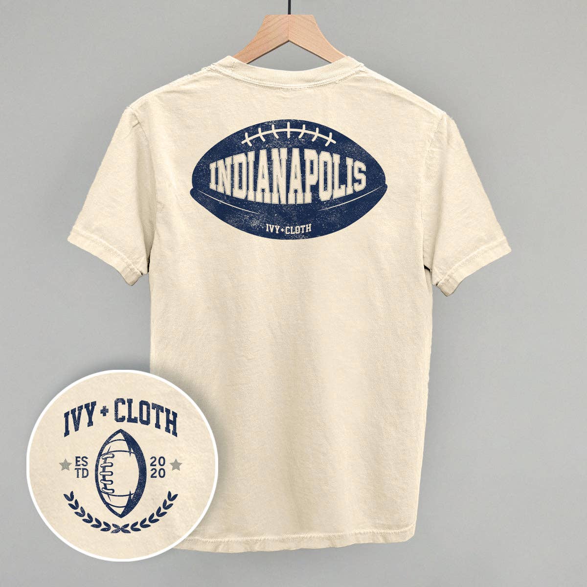 Colts Football (Back Print): Oatmeal Sweatshirt
