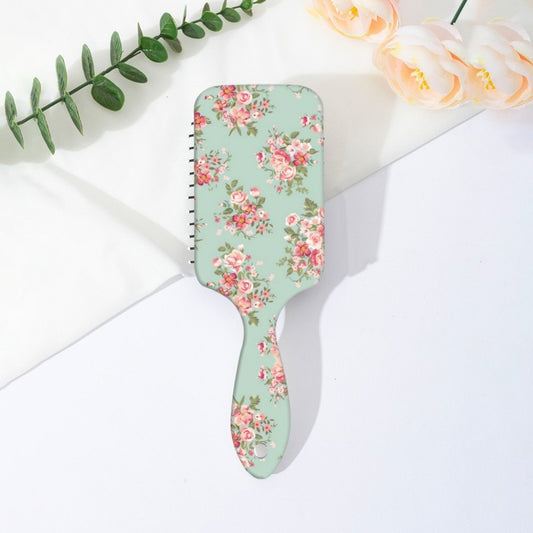 Large Green Floral Detangle Hair Brush