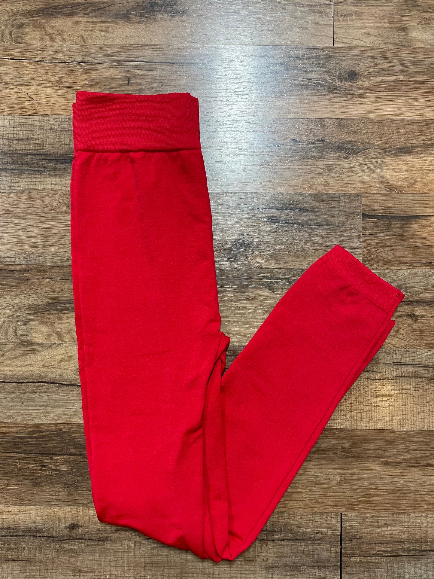 Fleece Lined Leggings Red