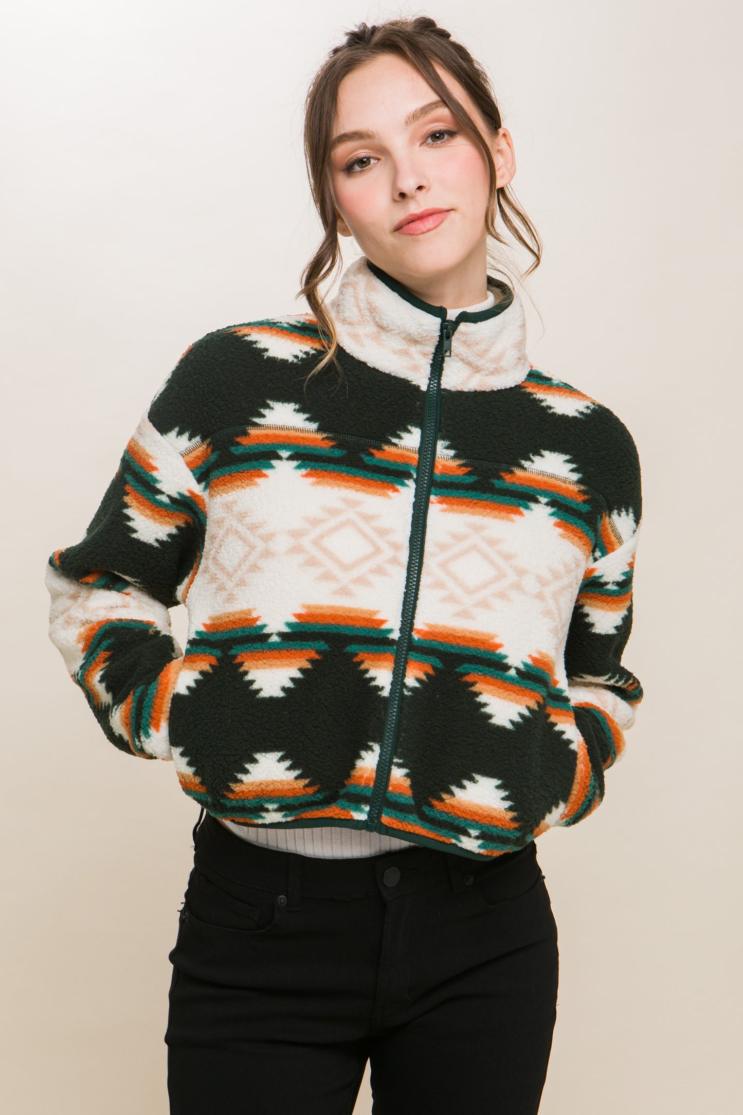 Hunter aztec full zip jacket