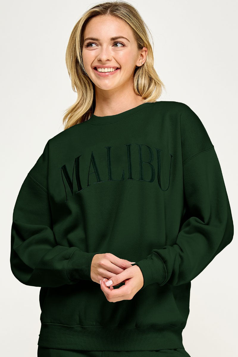 Hunter Green Malibu Fleece Oversized Sweatshirt