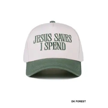 Jesus Saves I Spend-Green Cap