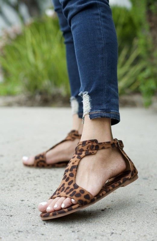 Leopard Buckle Sandal