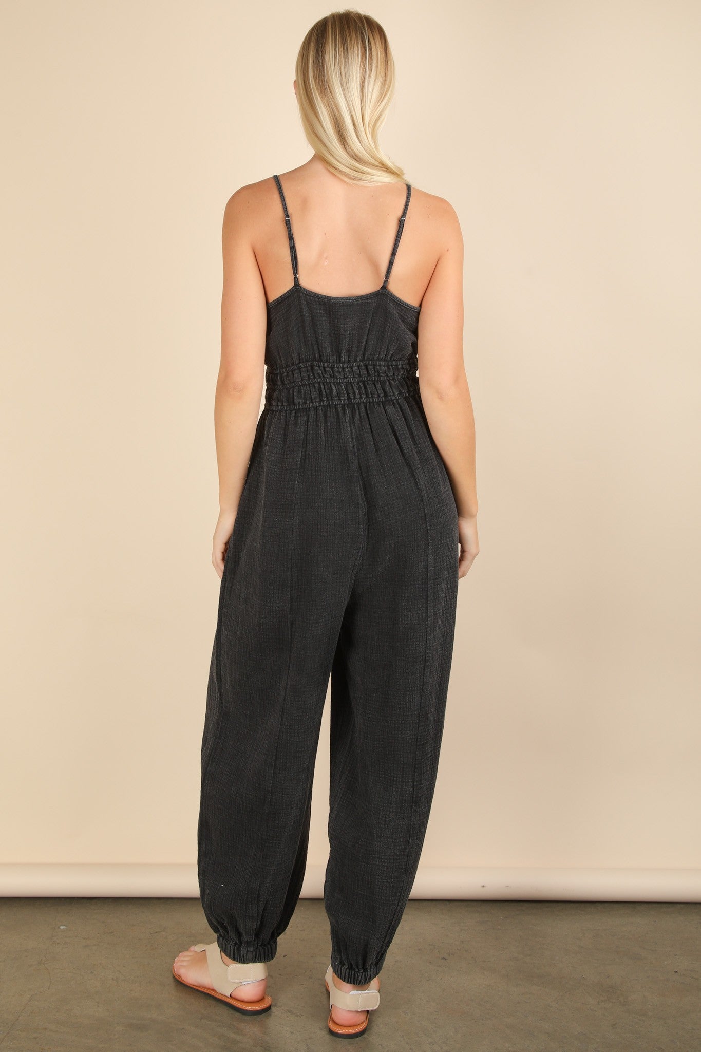 Mineral Washed Cotton Jumpsuit
