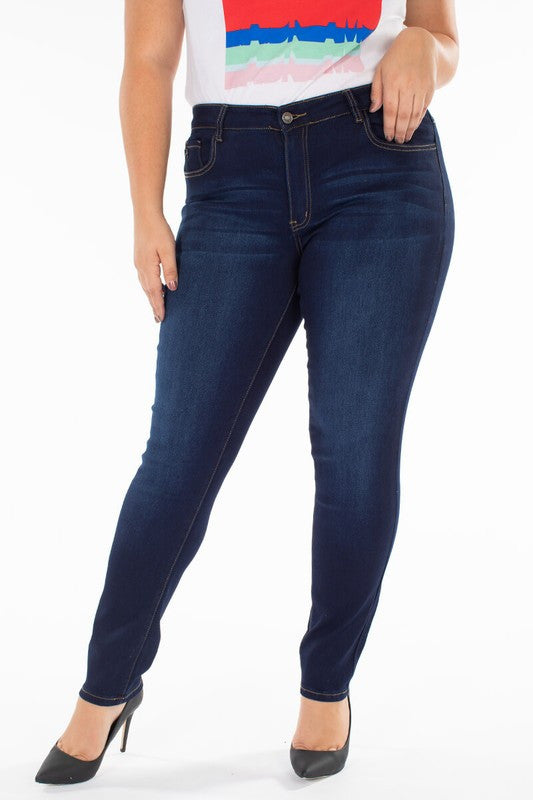 KC Plus Size Mid Rise Skinnies