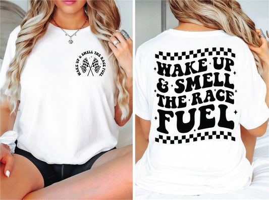 White Race Day Graphic Tee