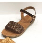Brown Textured Sandal